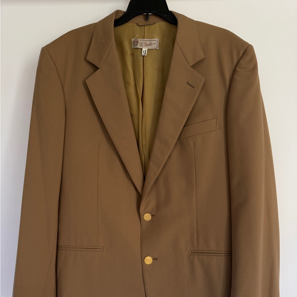 Vintage GUCCI Wool Tan Men's Blazer Jacket